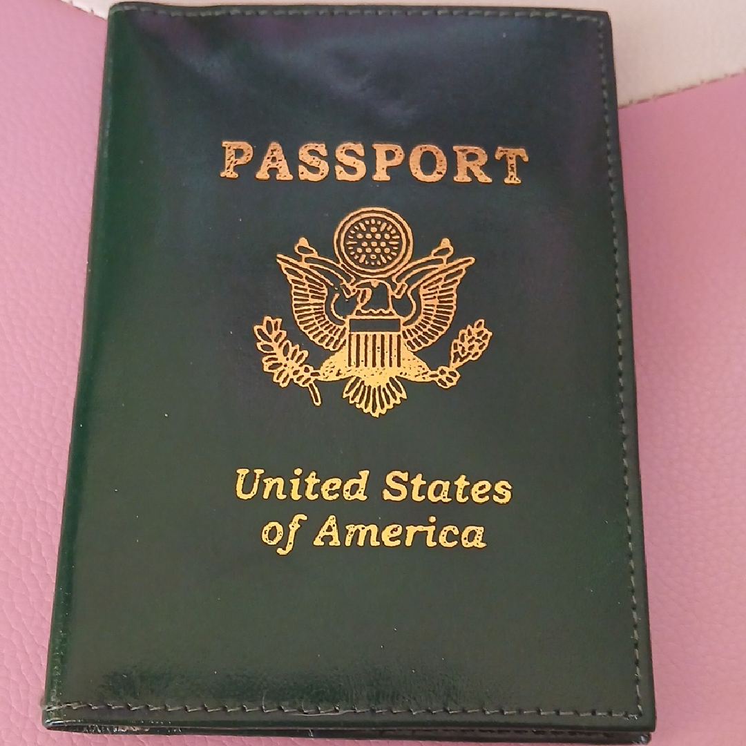 Green Leather Passport Holder